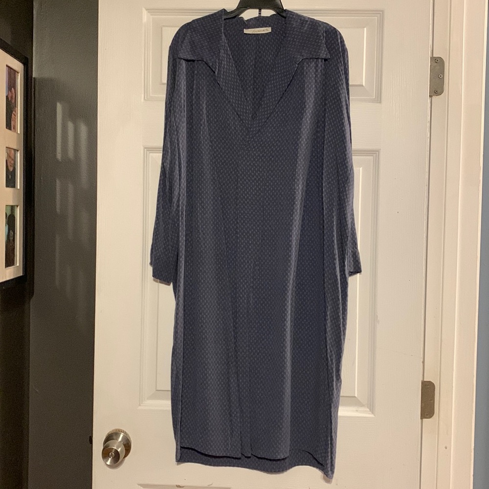 Blue V neck dress